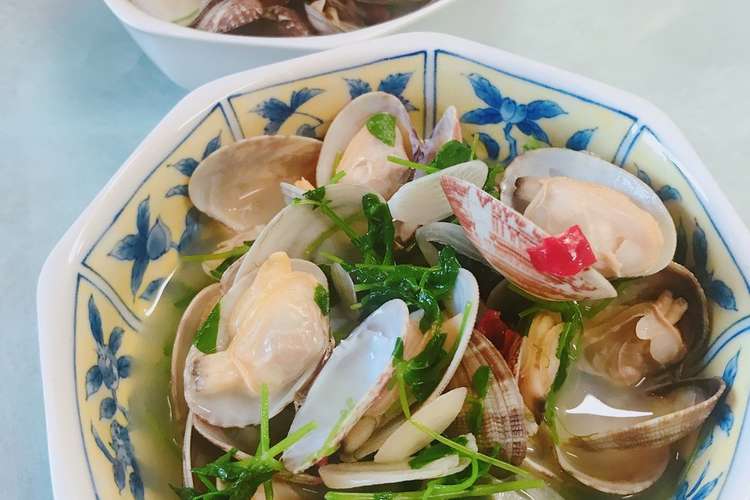 簡単 あさりと豆苗の白ワイン蒸し レシピ 作り方 By かっちゃん杉 クックパッド 簡単おいしいみんなのレシピが360万品