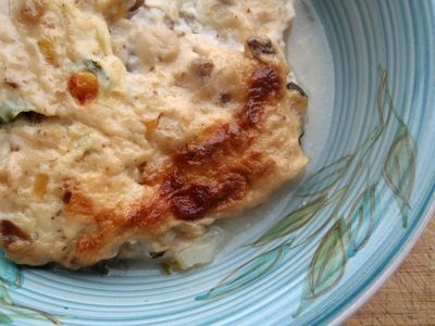 グラタン風～青梗菜と鶏肉の重ね焼きの画像