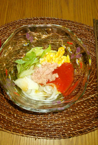 野菜ジュースX蕎麦出汁で洋風ジュレ素麺♡