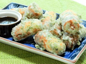 チーズウインナー入り。ちくわの磯辺揚げ!