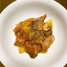 ヒラマサのトマト煮込み