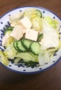 島豆腐とレタスのチョレギサラダ風
