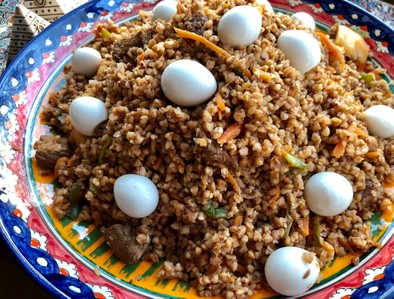 ウズベキスタン♡そば米の牛肉ご飯プロフの写真