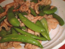 カリッ!コリッ!スナップえんどうと豚肉の炒め物☆