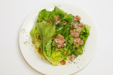 サラダ菜ペペロンチーノの写真