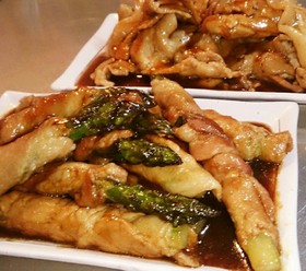 アスパラ豚肉巻き 甘辛しょうが焼き