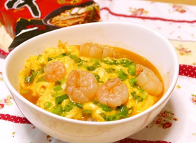 ふわとろ卵のえびラーメン