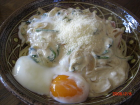 お豆腐で☆ほうれん草のクリームパスタ