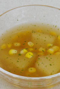 冬瓜ととうもろこしの冷製スープ