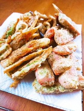 ちくわと魚肉ソーセージの磯辺揚げ