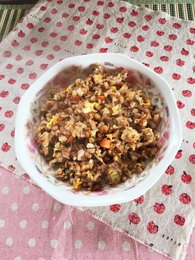 酢キャベツ入り納豆チャーハン