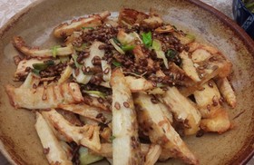 揚げ筍のカレー粉炒め