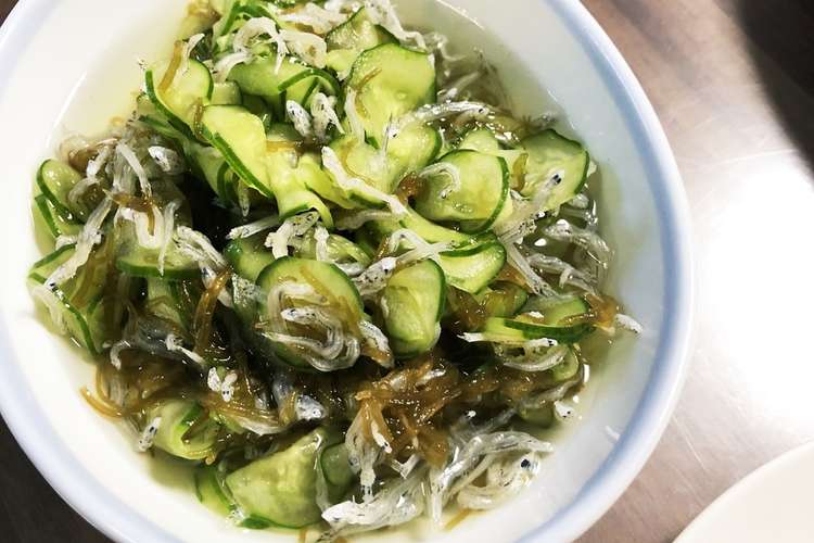 簡単 きゅうりとじゃこのもずく酢 レシピ 作り方 By うりたん クックパッド