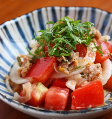 【作り置き】新玉ねぎとツナとトマトの和物の写真