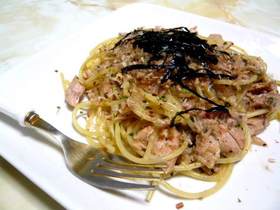 昆布茶とツナのパスタ