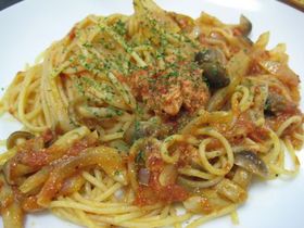 トマトでも旨い! 明太子のトマトパスタ