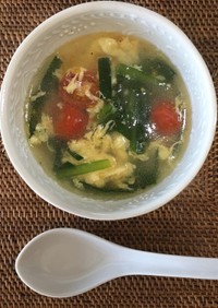 ごま油が決め手！ニラ玉中華スープ