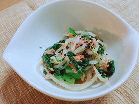 ほうれんそうとモヤシの浜納豆ごまあえ