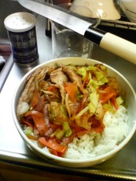 野菜炒め【丼】