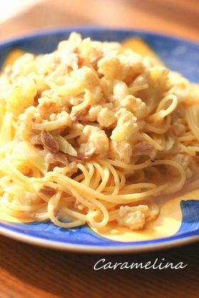 カリフラワーそぼろのホワイトパスタ
