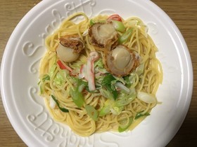 ホタテのさっぱり簡単パスタ。