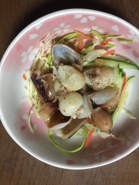 イイダコの頭の塩こしょう炒め