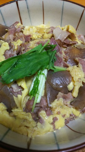 おっさんのコンニャク入り他人丼