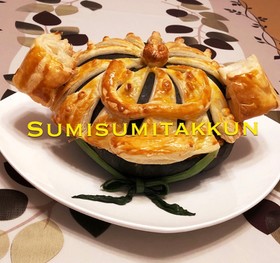 こどもの日♪兜のカボチャシチューパイ♡