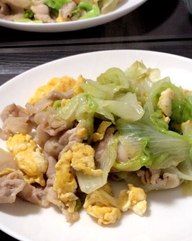 レタスの大量消費に!豚肉レタス卵炒め