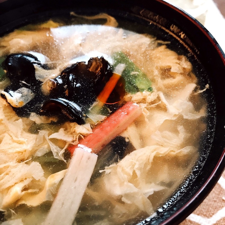 ふんわりたまごとレタスの中華スープ♡の画像