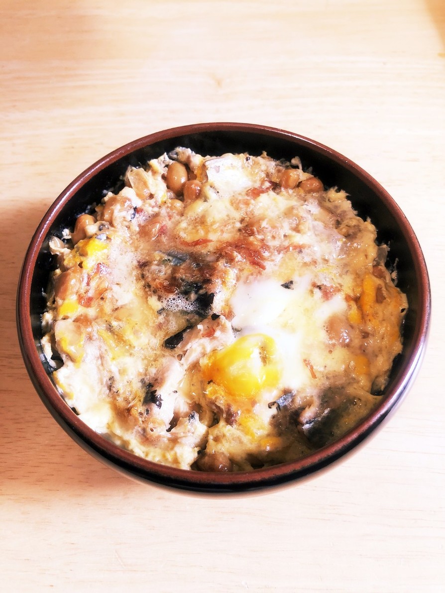 ケト ふわふわ卵の鯖納豆の画像
