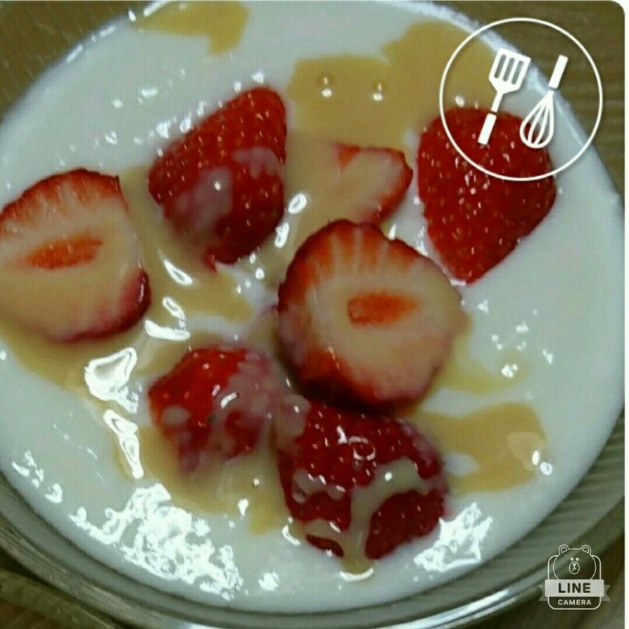 美味❣苺 練乳ヨーグルト(❊´︶`❊)♡の画像