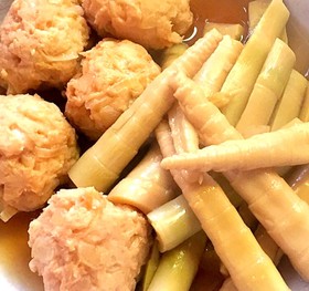 姫竹と鶏団子の煮物