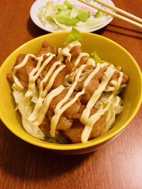 即席5分の唐揚げ丼!!