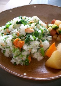 菜の花と塩鮭の混ぜご飯