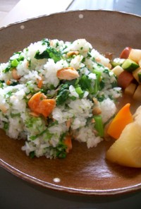 菜の花と塩鮭の混ぜご飯
