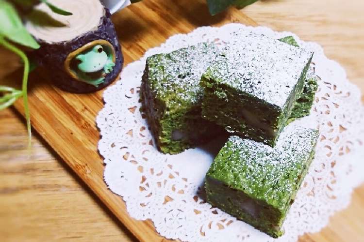ホットケーキmixで 濃厚抹茶ブラウニー レシピ 作り方 By 針木のぽち クックパッド