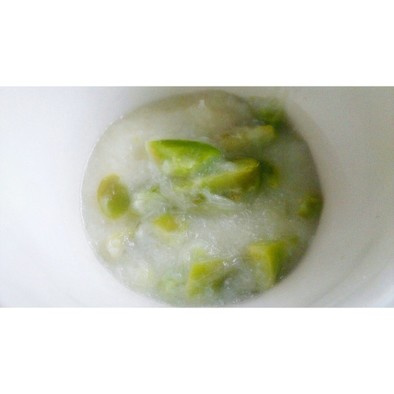 離乳食中期〜【空豆のクリームスープ】の写真