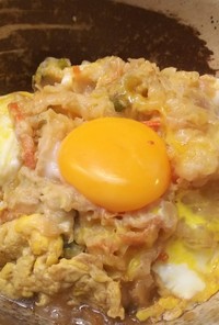 簡単・かき揚げ煮込み卵とじ丼