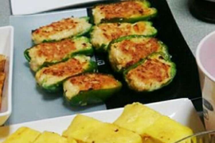 鶏ミンチと麩でふわふわピーマンの肉詰め レシピ 作り方 By Chauri クックパッド