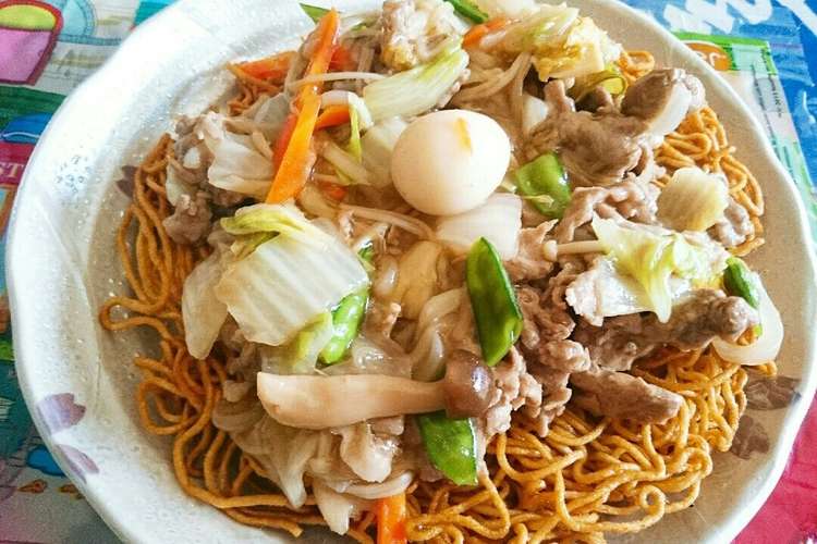 生ラーメンで あんかけ焼きそば レシピ 作り方 By 朋友1979 クックパッド 簡単おいしいみんなのレシピが352万品