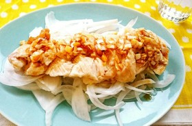 お肉柔らか☆鶏胸肉で蒸し鶏♥レンジで簡単