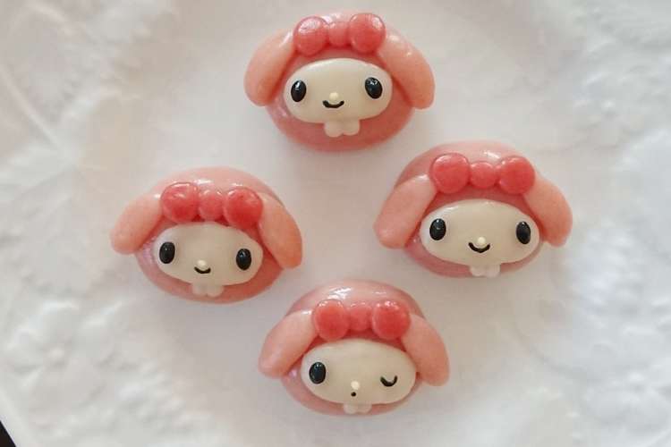 デコ白玉 団子 マイメロ マイメロディ レシピ 作り方 By Zun Ko クックパッド