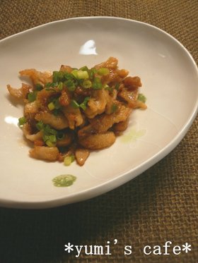 鶏皮で♬酒のあてに♬さっぱり焼き