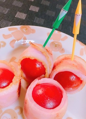 お弁当に♬ベーコンくるくるプチトマト