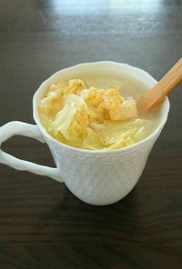 減塩  きゃべつと卵のシャンタンスープ