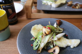 テーブルグリルで白身魚のソテー焼野菜添え