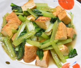 小松菜と厚揚げのあんかけ炒め煮