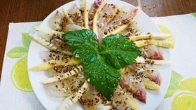 たけのこと鯛のカルパッチョ