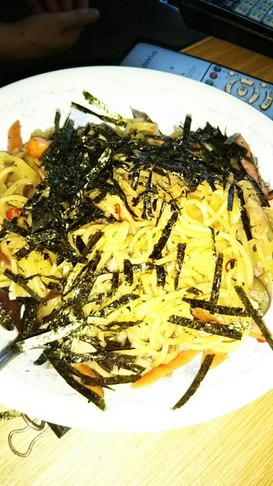 水漬けパスタで和風ペペロンチーノ